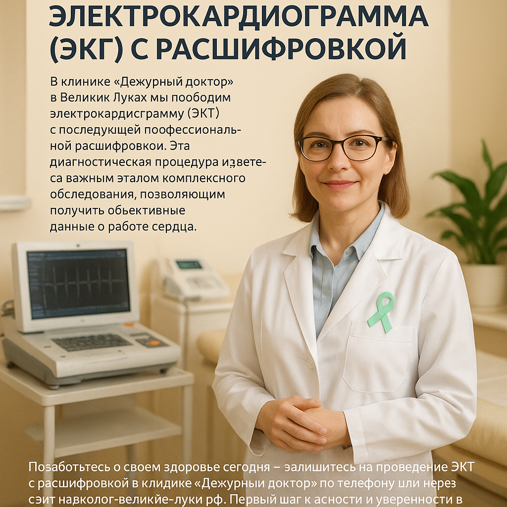 Электрокардиограмма (ЭКГ) с расшифровкой